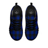 Blue And Black Steel Buffalo Check Print Pattern Black Sneaker-grizzshop