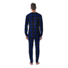 Blue And Black Steel Buffalo Check Print Pattern Men's Pajamas-grizzshop