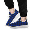 Blue And Black Steel Buffalo Check Print Pattern White Athletic Shoes-grizzshop