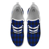 Blue And Black Steel Buffalo Check Print Pattern White Athletic Shoes-grizzshop