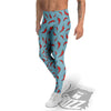 Blue And Chili Pepper Print Pattern Men's Leggings-grizzshop