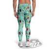 Blue And Cocktail Print Pattern Men's Leggings-grizzshop