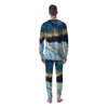 Blue And Gold Marble Print Men's Pajamas-grizzshop