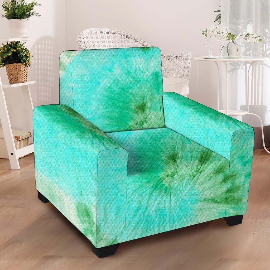 Blue And Green Tie Dye Armchair Cover-grizzshop