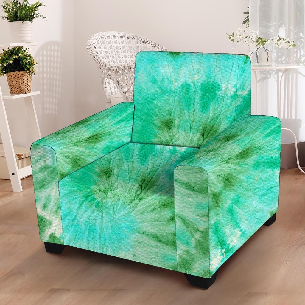 Blue And Green Tie Dye Armchair Cover-grizzshop