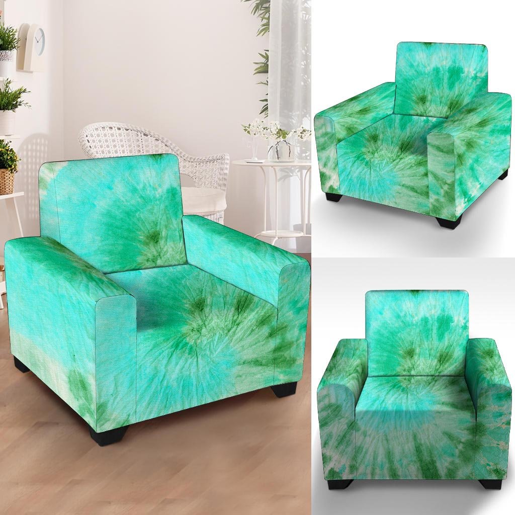 Blue And Green Tie Dye Armchair Cover-grizzshop