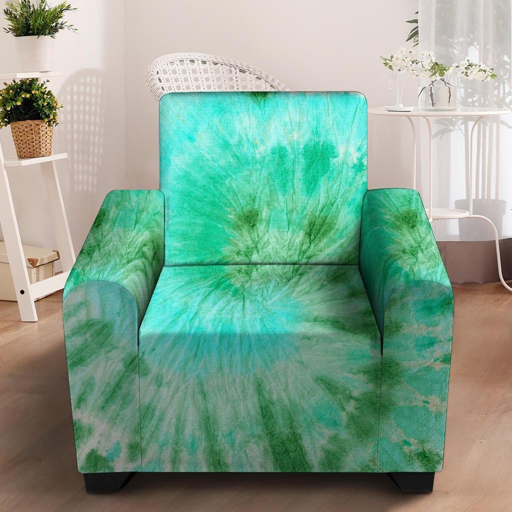 Blue And Green Tie Dye Armchair Cover-grizzshop