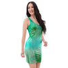 Blue And Green Tie Dye Bodycon Dress-grizzshop