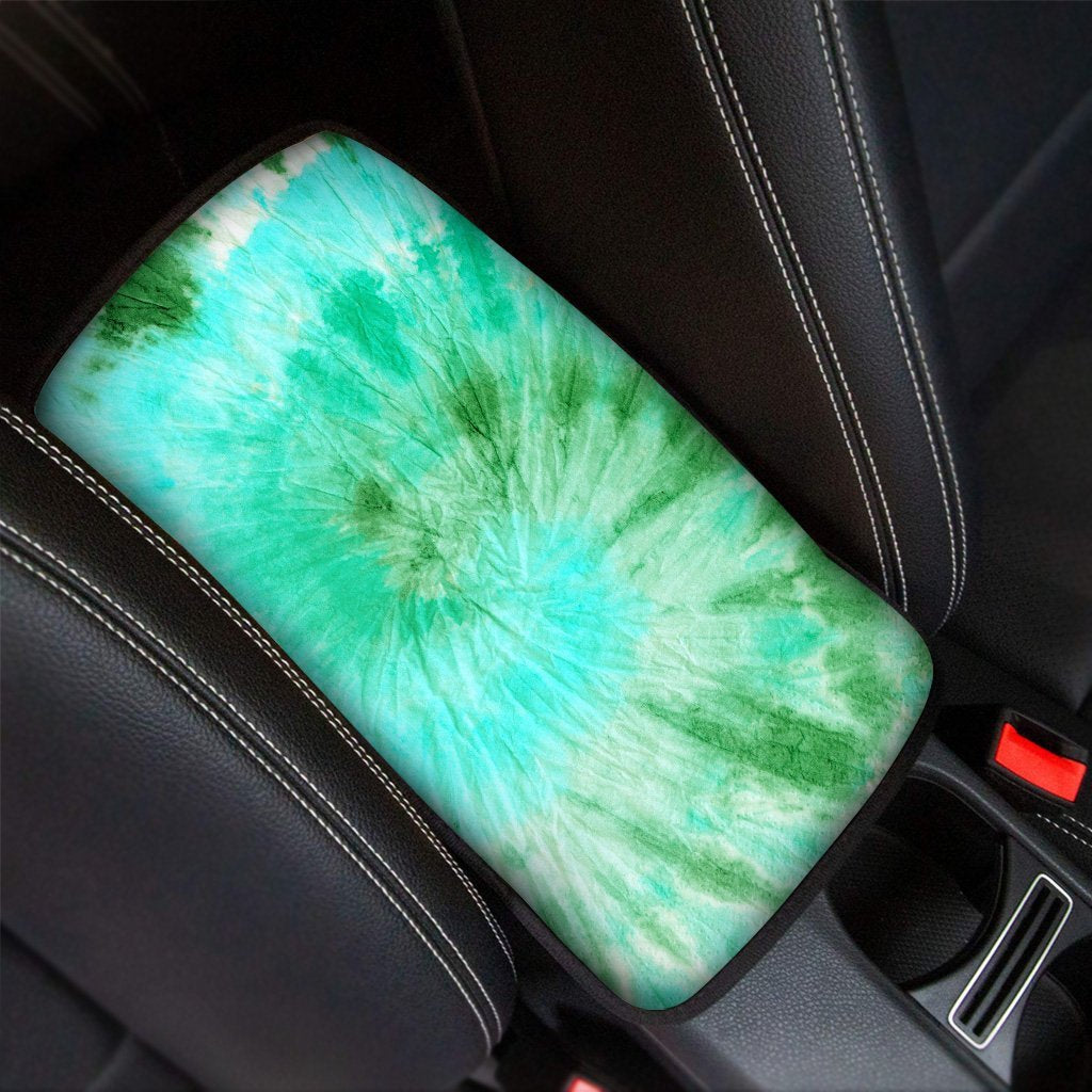 Blue And Green Tie Dye Car Console Cover-grizzshop