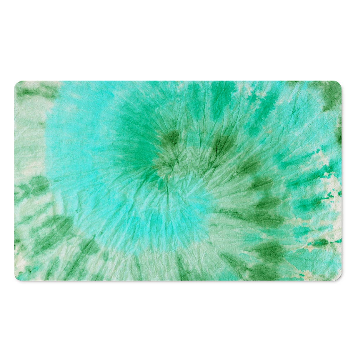 Blue And Green Tie Dye Door Mat-grizzshop