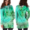 Blue And Green Tie Dye Hoodie Dress-grizzshop