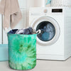 Blue And Green Tie Dye Laundry Basket-grizzshop