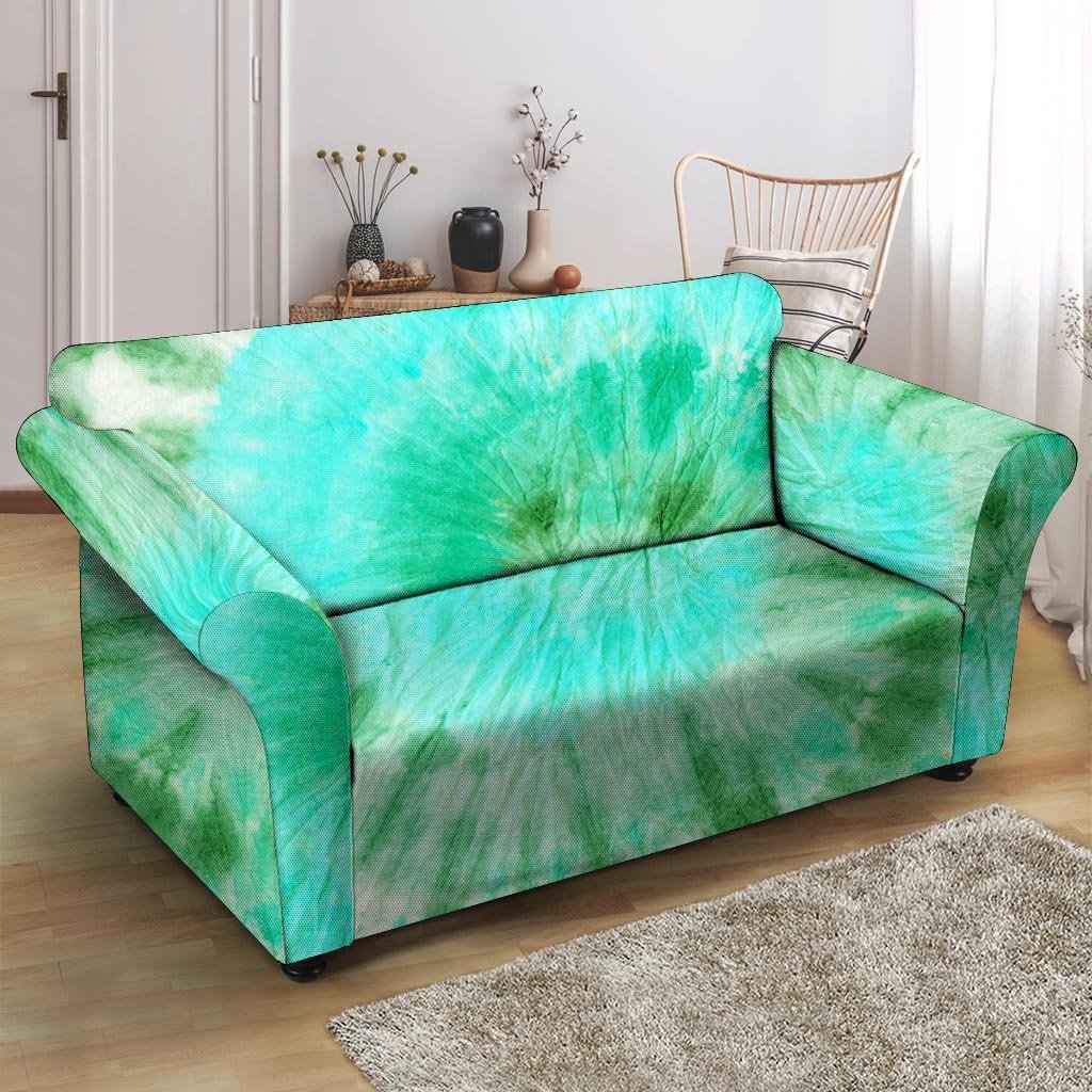 Blue And Green Tie Dye Loveseat Cover-grizzshop