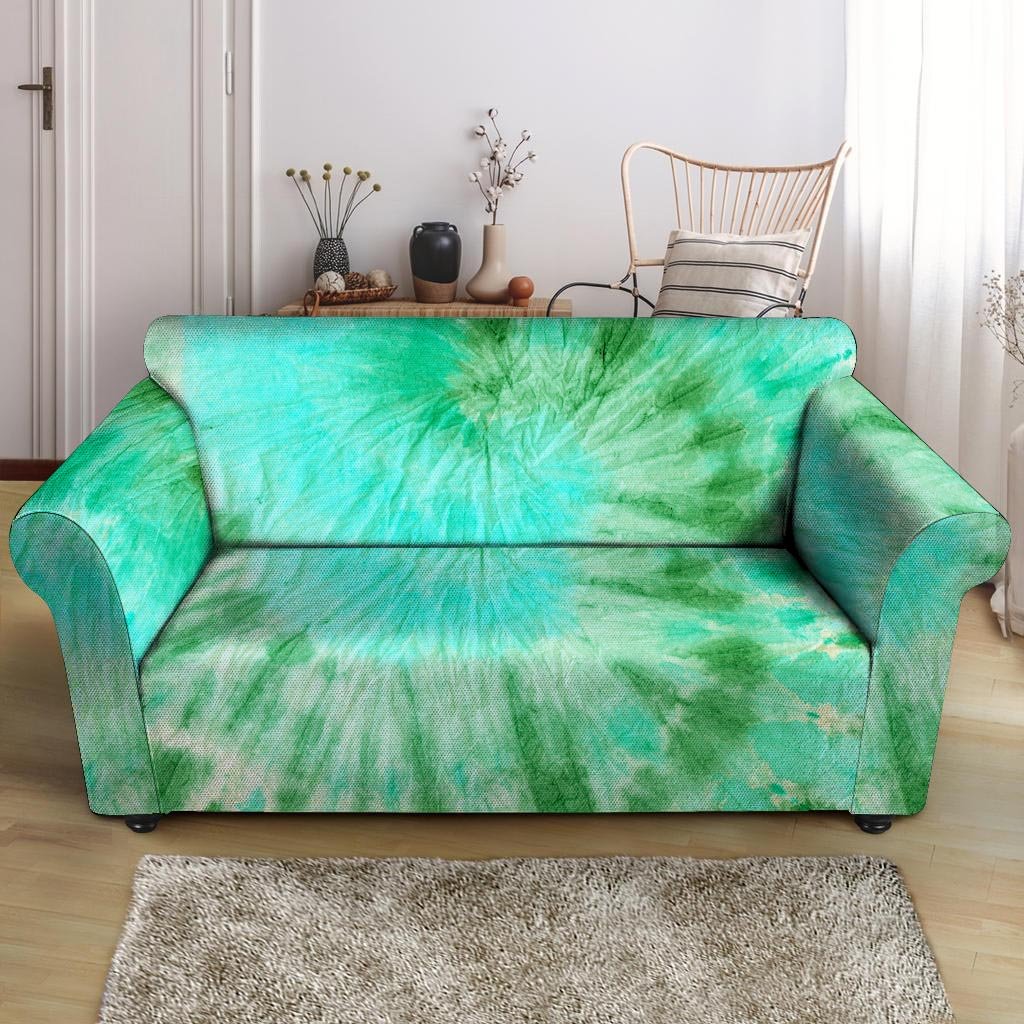 Blue And Green Tie Dye Loveseat Cover-grizzshop