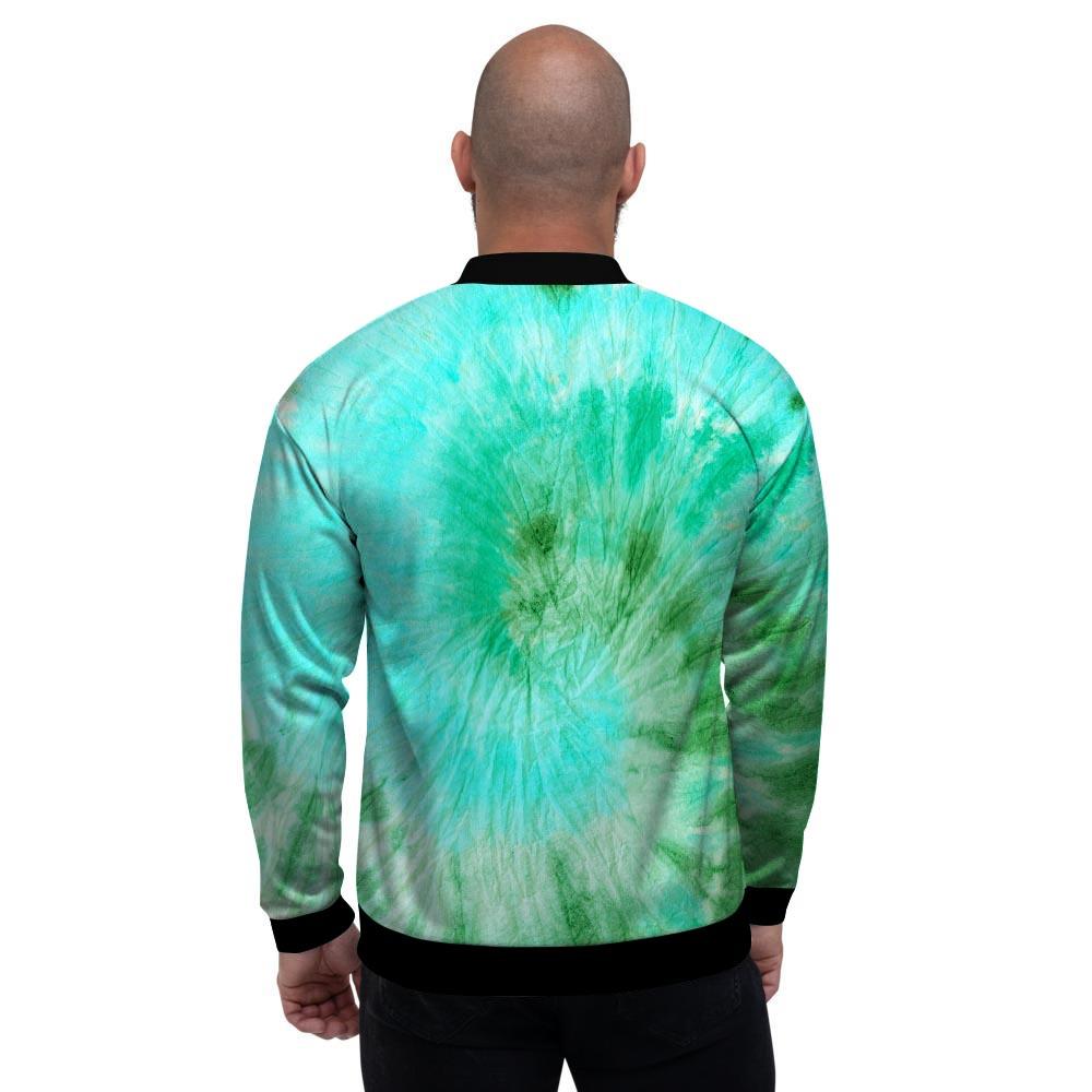 Blue And Green Tie Dye Men's Bomber Jacket-grizzshop