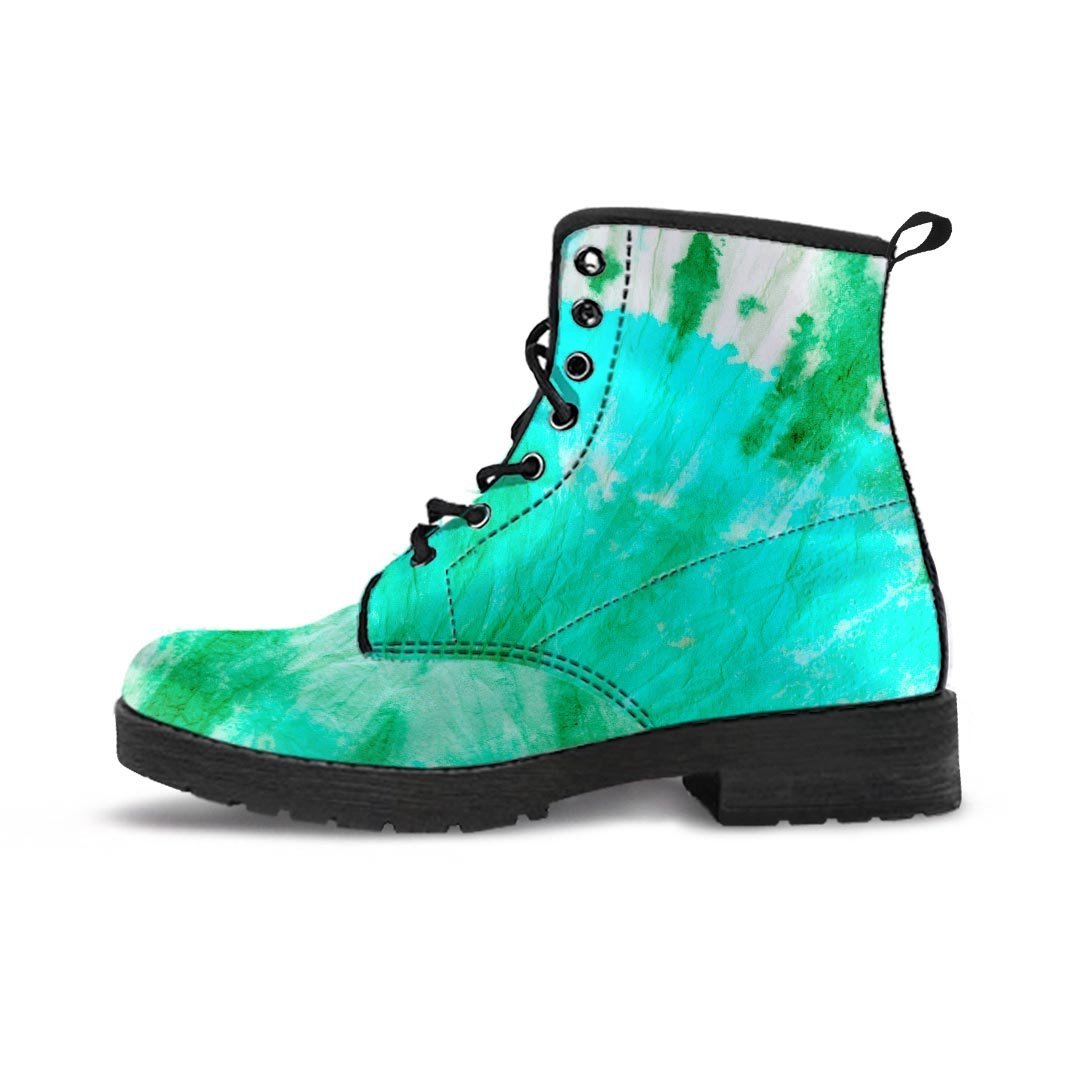 Blue And Green Tie Dye Men's Boots-grizzshop