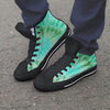 Blue And Green Tie Dye Men's High Top Shoes-grizzshop