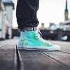 Blue And Green Tie Dye Men's High Top Shoes-grizzshop