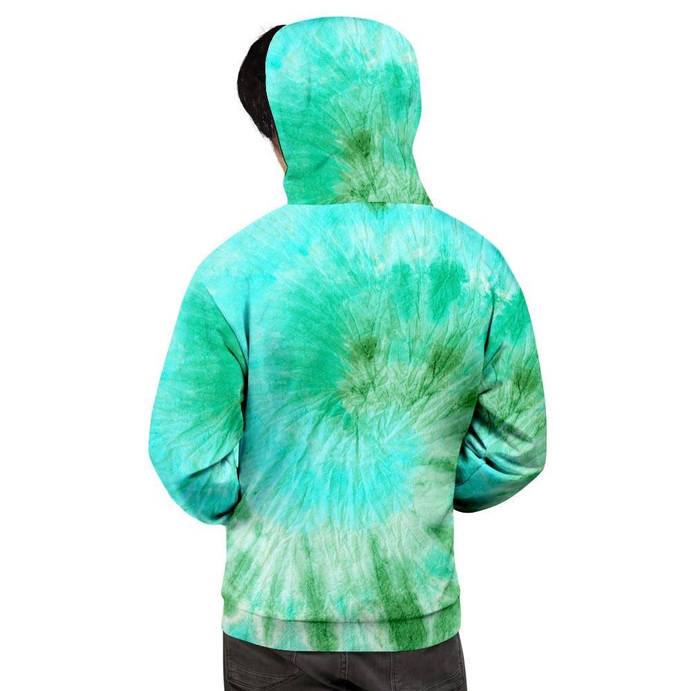 Blue And Green Tie Dye Men's Hoodie-grizzshop