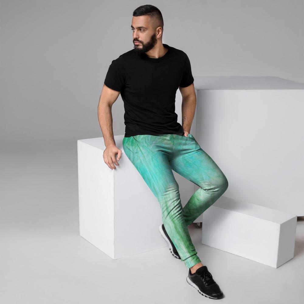 Blue And Green Tie Dye Men's Joggers-grizzshop