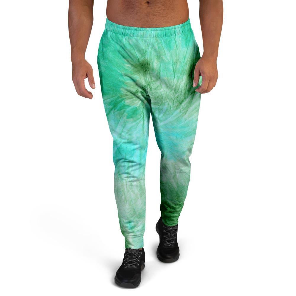 Blue And Green Tie Dye Men's Joggers-grizzshop