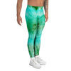 Blue And Green Tie Dye Men's Leggings-grizzshop