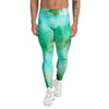 Blue And Green Tie Dye Men's Leggings-grizzshop