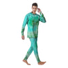 Blue And Green Tie Dye Men's Pajamas-grizzshop