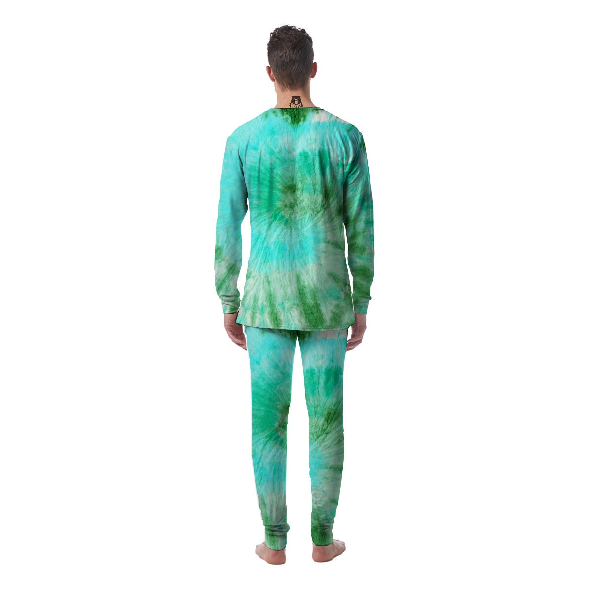 Blue And Green Tie Dye Men's Pajamas-grizzshop