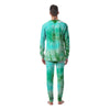 Blue And Green Tie Dye Men's Pajamas-grizzshop