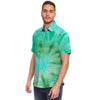 Blue And Green Tie Dye Men's Short Sleeve Shirt-grizzshop