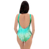 Blue And Green Tie Dye One Piece Swimsuite-grizzshop