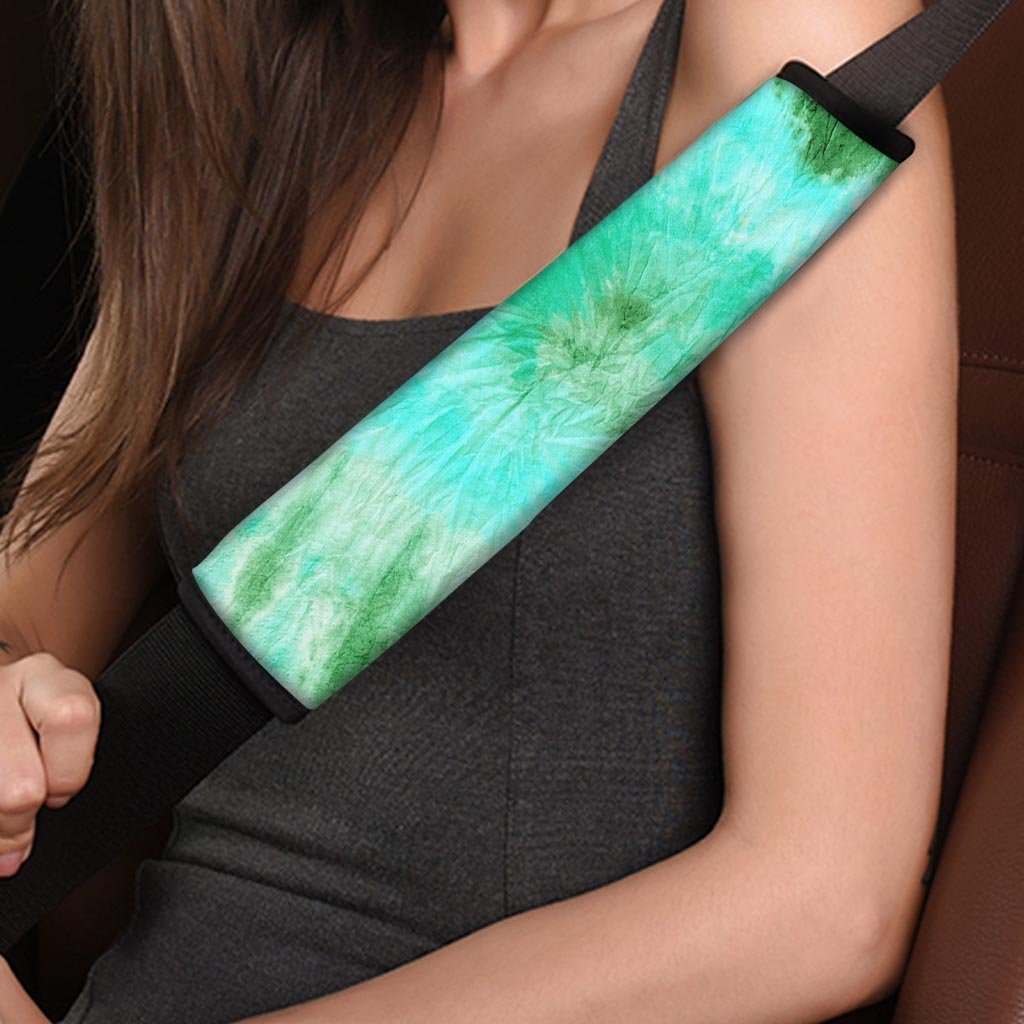 Blue And Green Tie Dye Seat Belt Cover-grizzshop