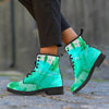 Blue And Green Tie Dye Women's Boots-grizzshop