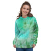 Blue And Green Tie Dye Women's Hoodie-grizzshop