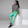 Blue And Green Tie Dye Women's Joggers-grizzshop