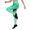 Blue And Green Tie Dye Women's Leggings-grizzshop