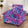 Blue And Pink Butterfly Print Armchair Cover-grizzshop