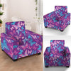 Blue And Pink Butterfly Print Armchair Cover-grizzshop