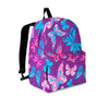 Blue And Pink Butterfly Print Backpack-grizzshop