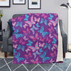 Blue And Pink Butterfly Print Blanket-grizzshop