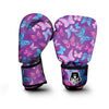 Blue And Pink Butterfly Print Boxing Gloves-grizzshop