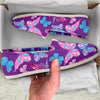 Blue And Pink Butterfly Print Canvas Shoes-grizzshop