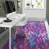 Blue And Pink Butterfly Print Floor Mat-grizzshop