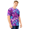 Blue And Pink Butterfly Print Men T Shirt-grizzshop