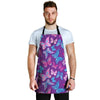 Blue And Pink Butterfly Print Men's Apron-grizzshop