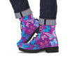 Blue And Pink Butterfly Print Men's Boots-grizzshop