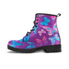 Blue And Pink Butterfly Print Men's Boots-grizzshop