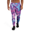 Blue And Pink Butterfly Print Men's Joggers-grizzshop