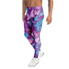 Blue And Pink Butterfly Print Men's Leggings-grizzshop